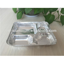 Bandeja para alimentos de aluminio Bandeja para alimentos de 4 compartimientos para comidas
